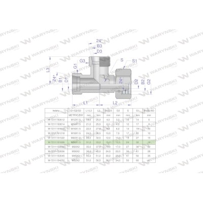 Trójnik hydrauliczny niesymetryczny 7211151826 | Exvi