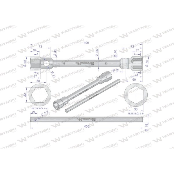 Klucz krzyżakowy do kół 32 x 33mm WMK067 | Exvi