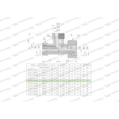 Trójnik hydrauliczny niesymetryczny 7211151522 | Exvi
