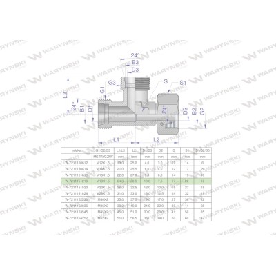 Trójnik hydrauliczny niesymetryczny 7211151218 | Exvi