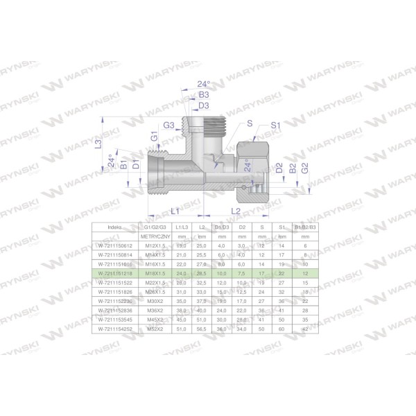 Trójnik hydrauliczny niesymetryczny 7211151218 | Exvi