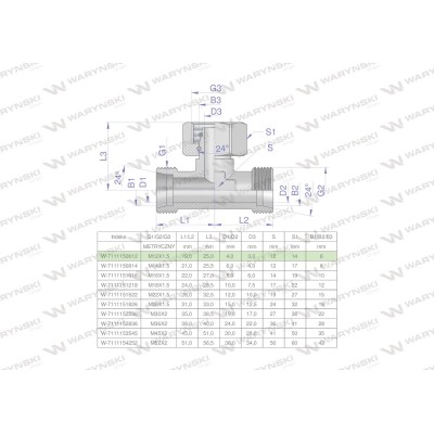Trójnik hydrauliczny symetryczny 7111150612 | Exvi