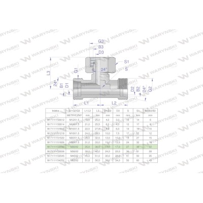 Trójnik hydrauliczny symetryczny 7111152230 | Exvi