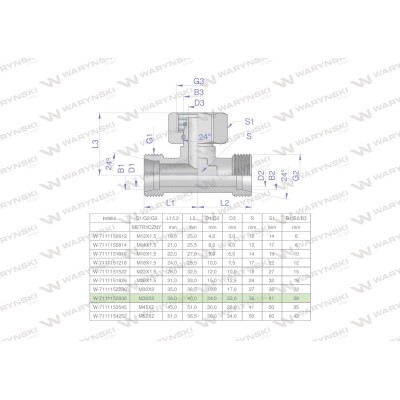 Trójnik hydrauliczny symetryczny 7111152836 | Exvi