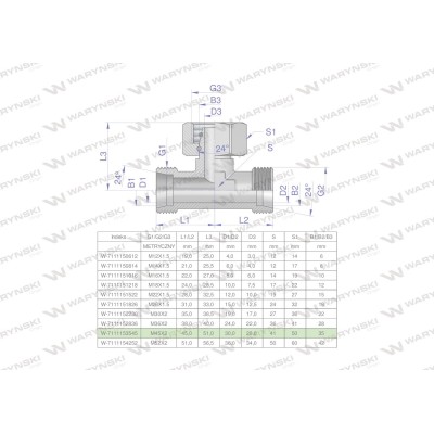 Trójnik hydrauliczny symetryczny 7111153545 | Exvi