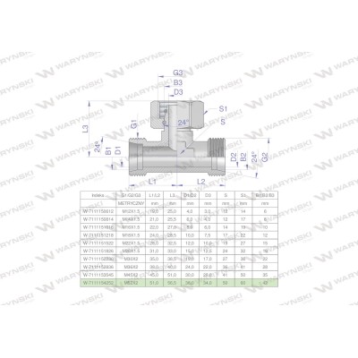Trójnik hydrauliczny symetryczny 7111154252 | Exvi