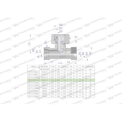 Trójnik hydrauliczny symetryczny 7111151218 | Exvi