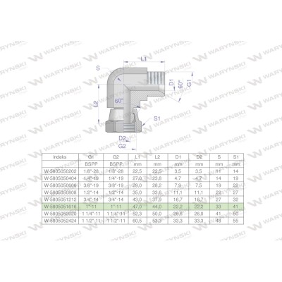 Kolanko hydrauliczne calowe AB 1" BSP 5805051616 | Exvi