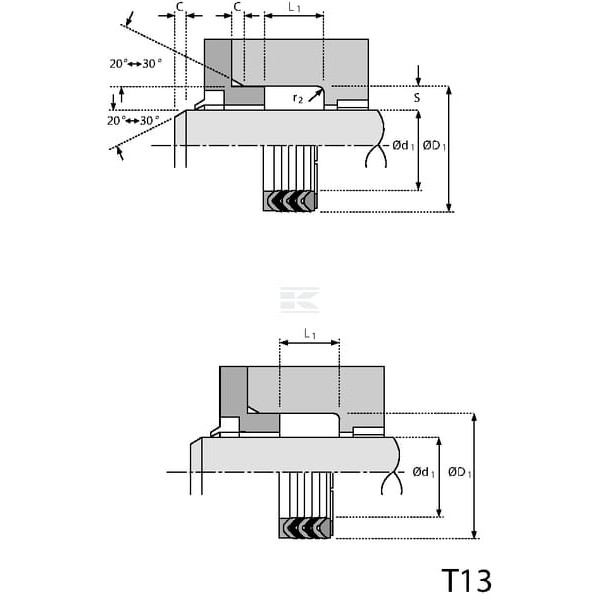 Uszczelniacz tłoka CH kpl. 55x75x30 mm CH557530 | Exvi