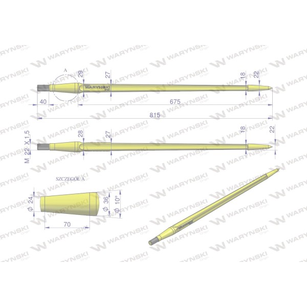 Ząb ładowacza uniwersalny prosty L- 810 W9132-810P | Exvi