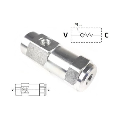 Zawór zwrotny sterowany liniowy 3/8" RM-VBPS02 | Exvi