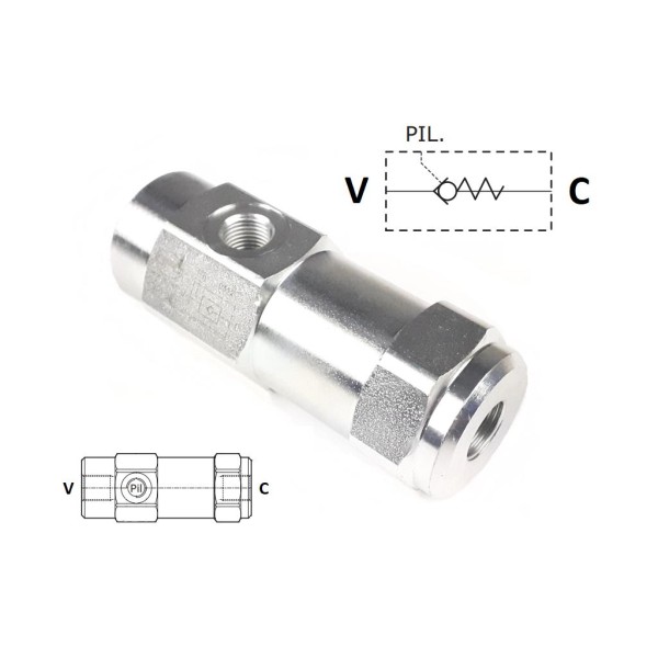 Zawór zwrotny sterowany liniowy 3/8" RM-VBPS02 | Exvi