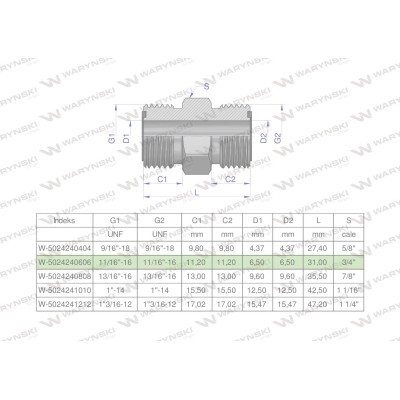 Złączka hydrauliczna calowa BB 11/16" 5024240606 | Exvi
