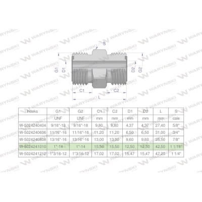 Złączka hydrauliczna calowa BB 1" ORFS 5024241010 | Exvi