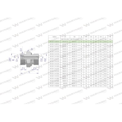 Przyłączka hydrauliczna metryczna BB 5011140610 | Exvi