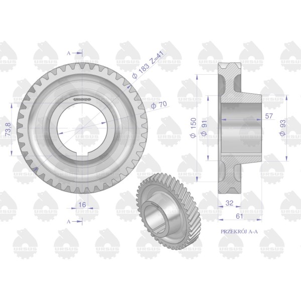 Koło stałego zazębienia Z-41 C-385 88/12-103/1 | Exvi