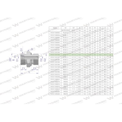 Przyłączka hydrauliczna BB (XGE) M16x1.5 5011061008 | Exvi