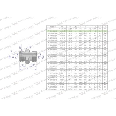Przyłączka hydrauliczna BB (XGE) M12x1.5 5011060602 | Exvi