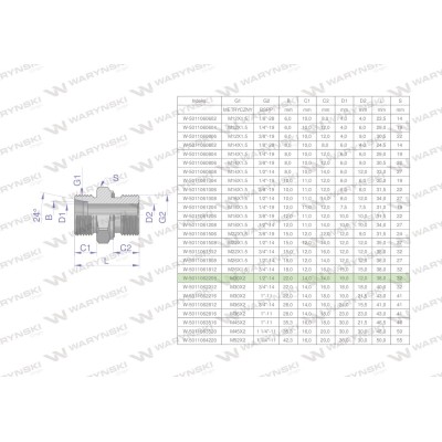 Przyłączka hydrauliczna BB (XGE) M30x2 5011062208 | Exvi