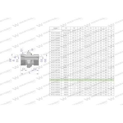 Przyłączka hydrauliczna BB (XGE) M30x2 5011062212 | Exvi