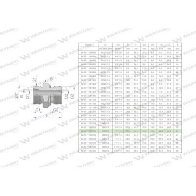 Przyłączka hydrauliczna BB (XGE) M30x2 5011062216 | Exvi