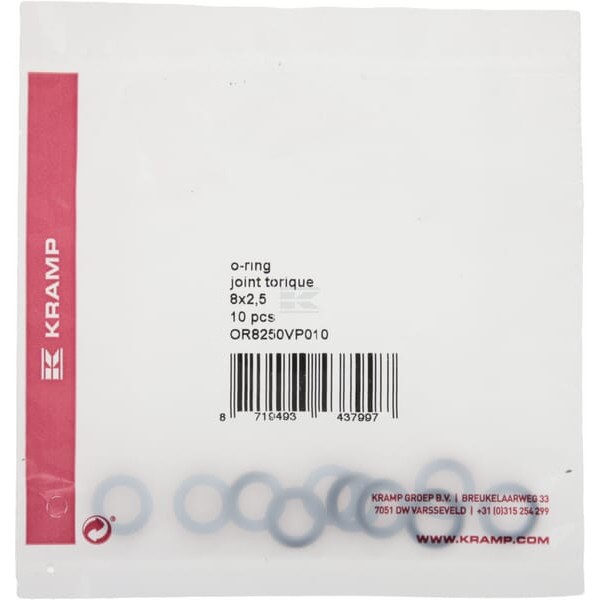 Pierścień uszczelniający o-ring 8x2.5 mm OR8250VP010 | Exvi