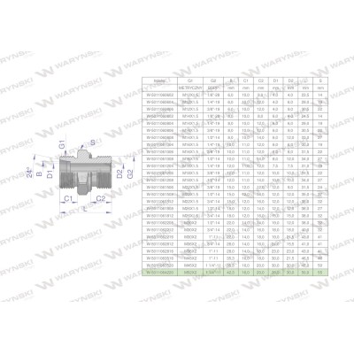 Przyłączka hydrauliczna BB (XGE) M52x2 5011064220 | Exvi
