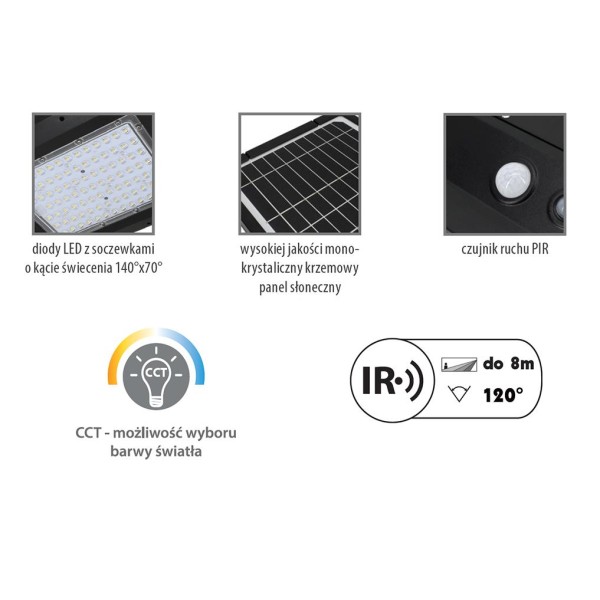 Solarna lampa. oprawa uliczna LED OPSOLAR20W-MK | Exvi