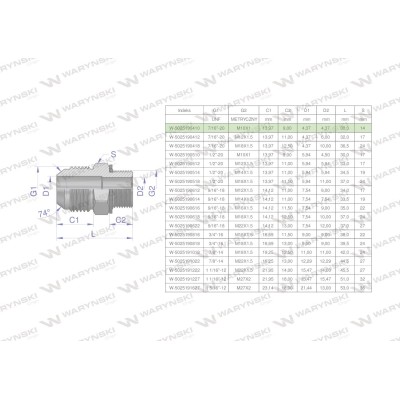 Przyłączka hydrauliczna BB 7/16"UNF (JIC) 5025190410 | Exvi