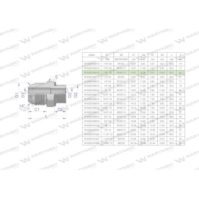Przyłączka hydrauliczna BB 7/16"UNF (JIC) 5025190418 | Exvi