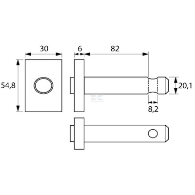 Sworzeń wieszaka poziomującego 20.1x82 mm VLK7018 | Exvi