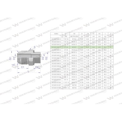 Przyłączka hydrauliczna BB 1/2"UNF (JIC) 5025190510 | Exvi