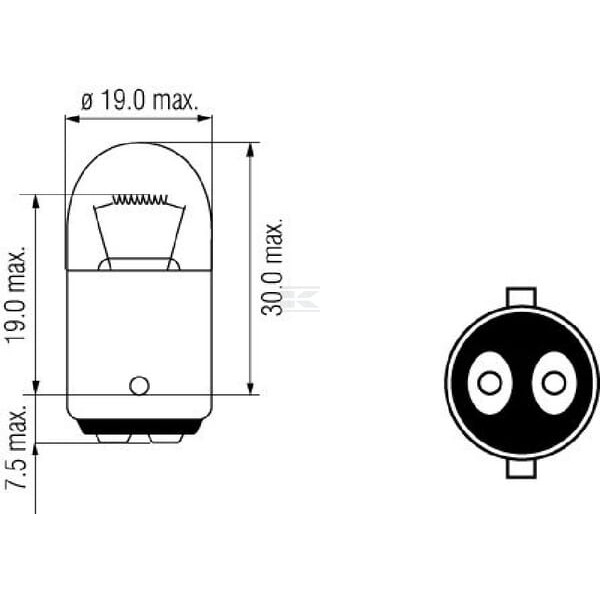 Żarówka R10W 12V 10W BA15d Kramp komplet 10 B1226 | Exvi