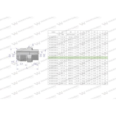 Przyłączka hydrauliczna BB 9/16"UNF (JIC) 5025190614 | Exvi