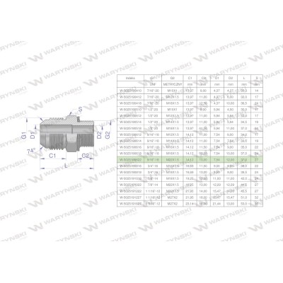 Przyłączka hydrauliczna BB 9/16"UNF (JIC) 5025190622 | Exvi