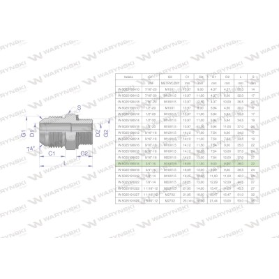 Przyłączka hydrauliczna BB 3/4"UNF (JIC) 5025190816 | Exvi