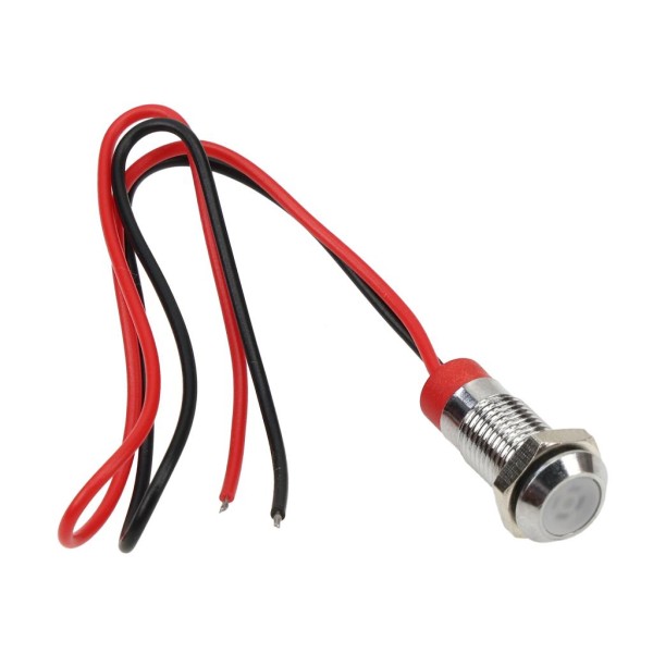 Lampka kontrolna LED FI8 12/24V biała LKL7W | Exvi