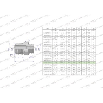 Przyłączka hydrauliczna BB 3/4"UNF (JIC) 5025190818 | Exvi