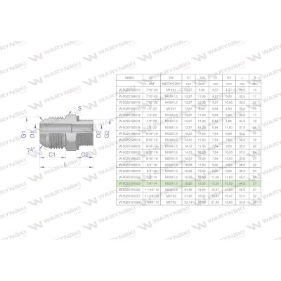Przyłączka hydrauliczna BB 7/8"UNF (JIC) 5025191022 | Exvi
