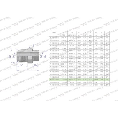 Przyłączka hydrauliczna BB 1 1/16"UNF 5025191222 | Exvi