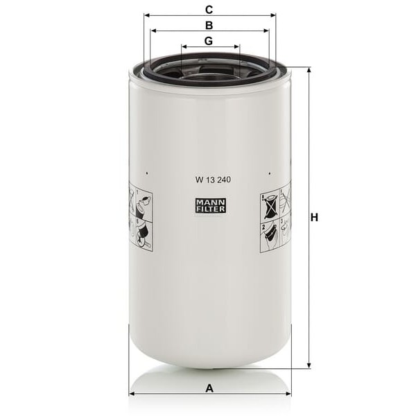 Filtr hydrauliczny W13240 | Exvi