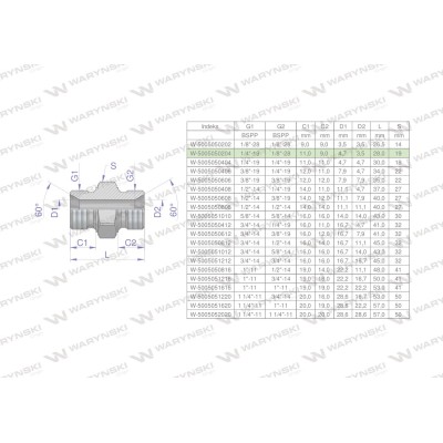 Złączka hydrauliczna redukcyjna calowa BB 5005050204 | Exvi