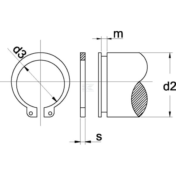 Pierścień osadczy zewnętrzny 45x1.8 mm DIN471 47145 | Exvi
