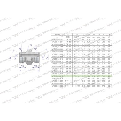 Złączka hydrauliczna redukcyjna calowa BB 5005051216 | Exvi