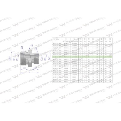 Złączka hydrauliczna redukcyjna metryczna 5011111510 | Exvi