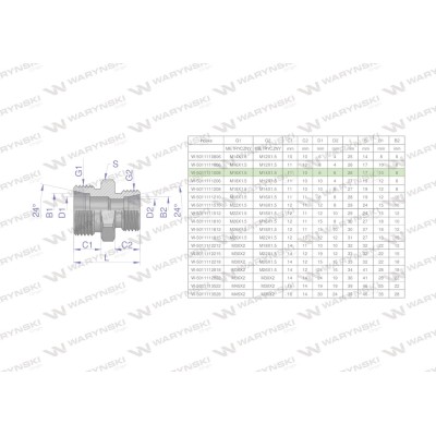 Złączka hydrauliczna redukcyjna metryczna 5011111008 | Exvi