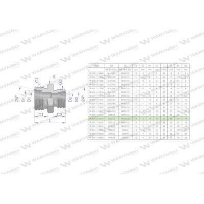 Złączka hydrauliczna redukcyjna metryczna 5011112215 | Exvi