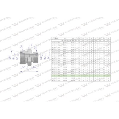 Złączka hydrauliczna redukcyjna metryczna 5011112822 | Exvi