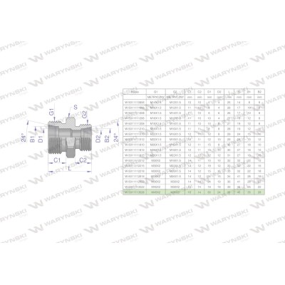 Złączka hydrauliczna redukcyjna metryczna 5011113528 | Exvi