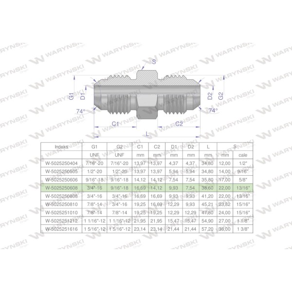 Złączka hydrauliczna redukcyjna calowa BB 5025250608 | Exvi